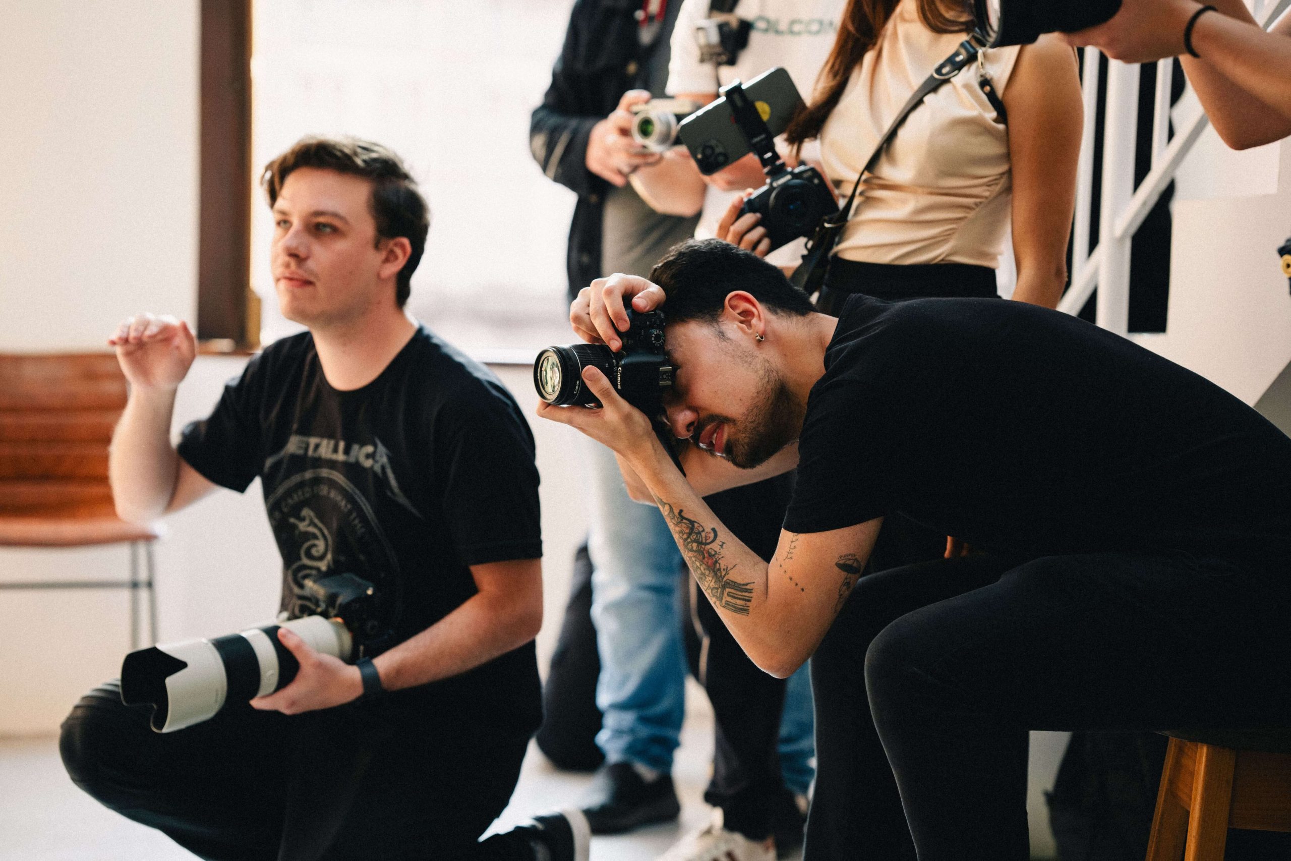 Photography workshop in Dubai with participants shooting